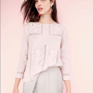 Jcrew Light Pink Embroidered Blouse